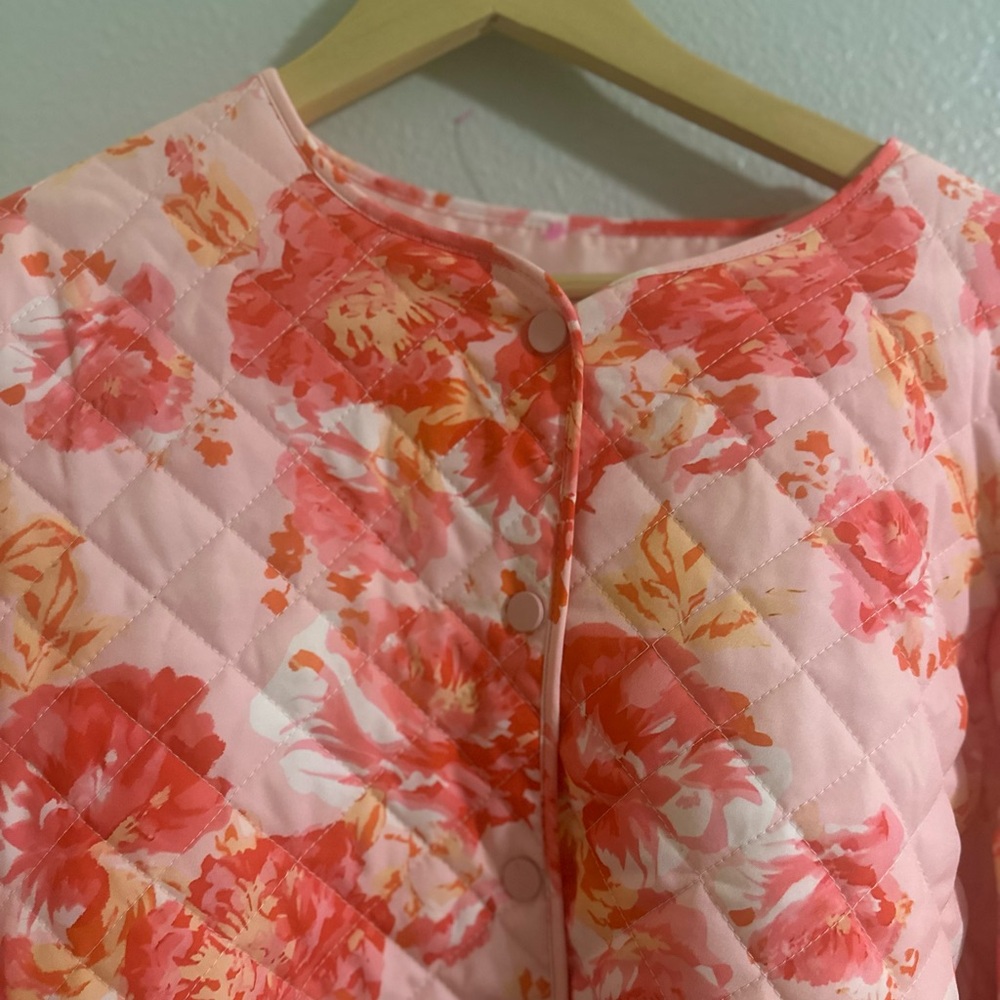 🌼Women’s Boutique Belle Floral Pink Quilted Jacket - Picture 9 of 11
